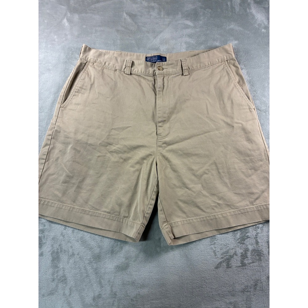 Polo Ralph Lauren Philip Shorts Mens 38 Tan Khaki Cotton Twill Flat Front Chino
